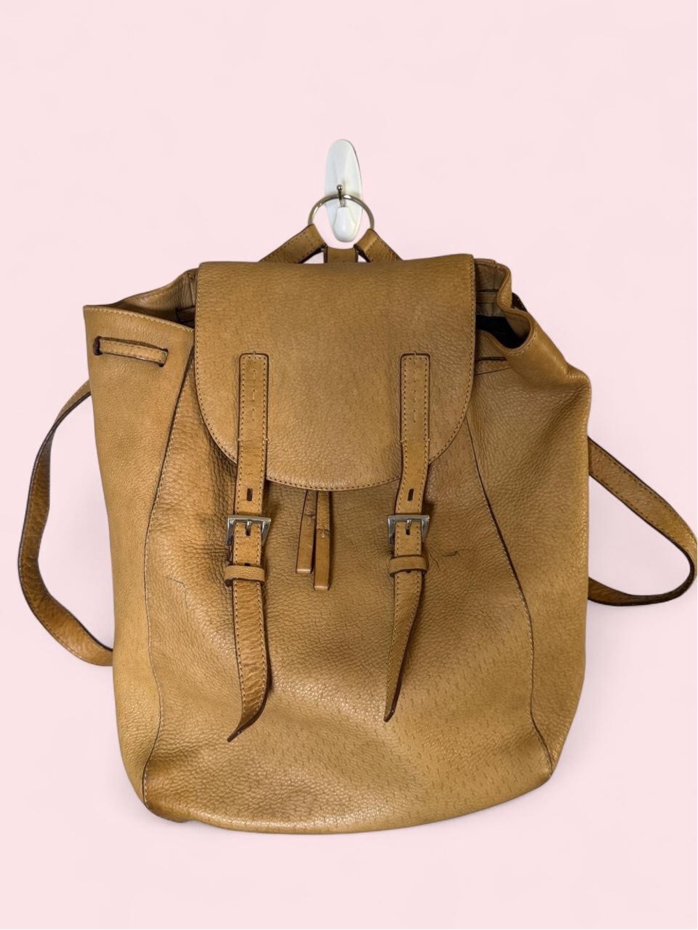 Rare 90s Vintage Prada Stampata Pecary Leather Backpack Made in Italy